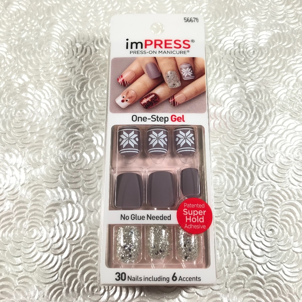 Kiss Nails Impress Press On Manicure Snowflake